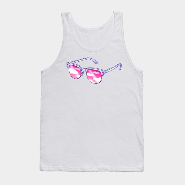 Blue sunglasses with pink sky lenses Tank Top by 2dsandy